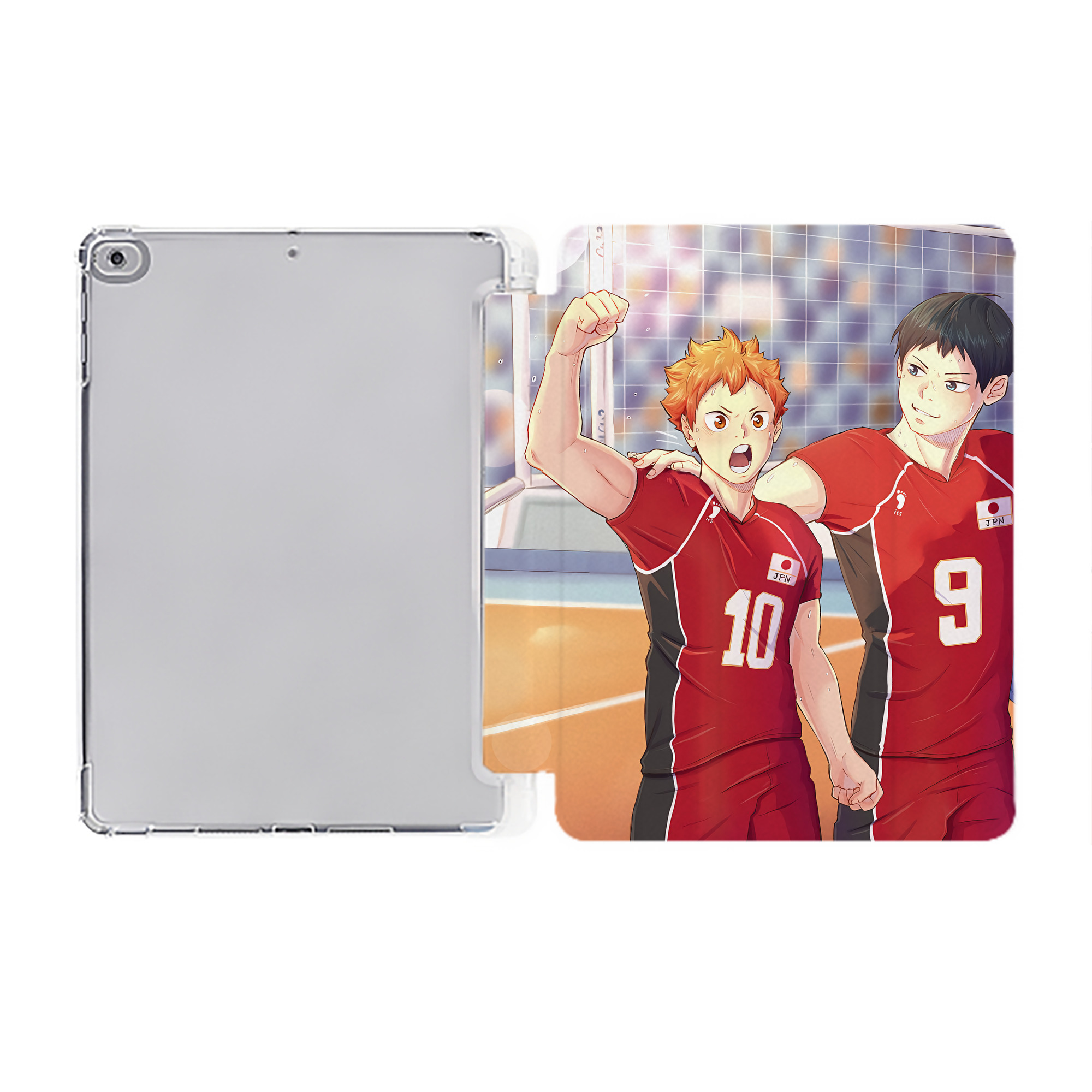 （画像用） ハイキュー!! Haikyu!! IPad ケース ペン収納付き 三つ折りスタンド PUレザー×シリコン 対応機種9.5/10.5/10.9インチ